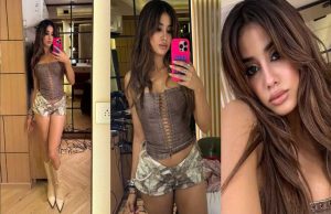 काउगर्ल बनीं जाह्नवी कपूर, स्ट्रैपलेस कॉर्सेट और शॉर्ट्स में लूटी महफिल