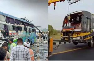 लखनऊ में दर्दनाक हादसा: पूर्वांचल एक्सप्रेस-वे पर डबल डेकर बस पलटी, 5 की मौत, 16 घायल
