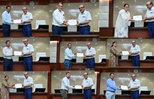 मुख्य सचिव ने ई-ऑफिस एवं समयबद्धता के लिए अधिकारी और कर्मचारियों को दिए प्रशंसा पत्र