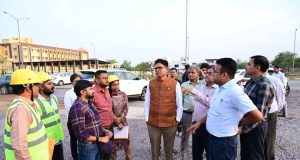 वित्त मंत्री ओपी चौधरी ने नवा रायपुर में विकास कार्यों का किया निरीक्षण