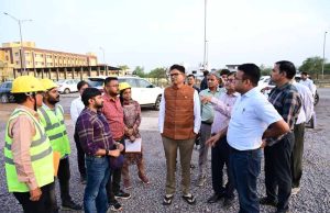 वित्त मंत्री ओपी चौधरी ने नवा रायपुर में विकास कार्यों का किया निरीक्षण